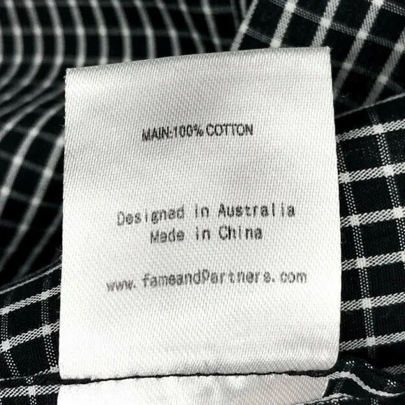 Fame and Partners Sebastian Top 40s Style Button Back Peplum Grid Windowpane - Picture 10 of 13